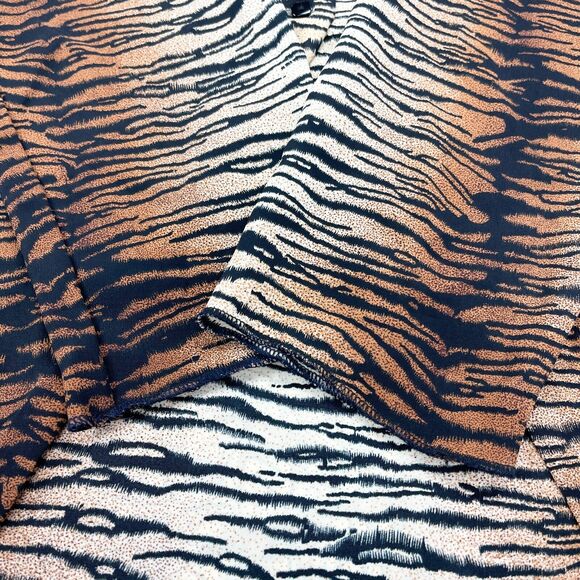 VTG Cactus Flower Womens Western Blouse Size Medium Zebra Stripe Cowgirl Rodeo - Picture 5 of 8